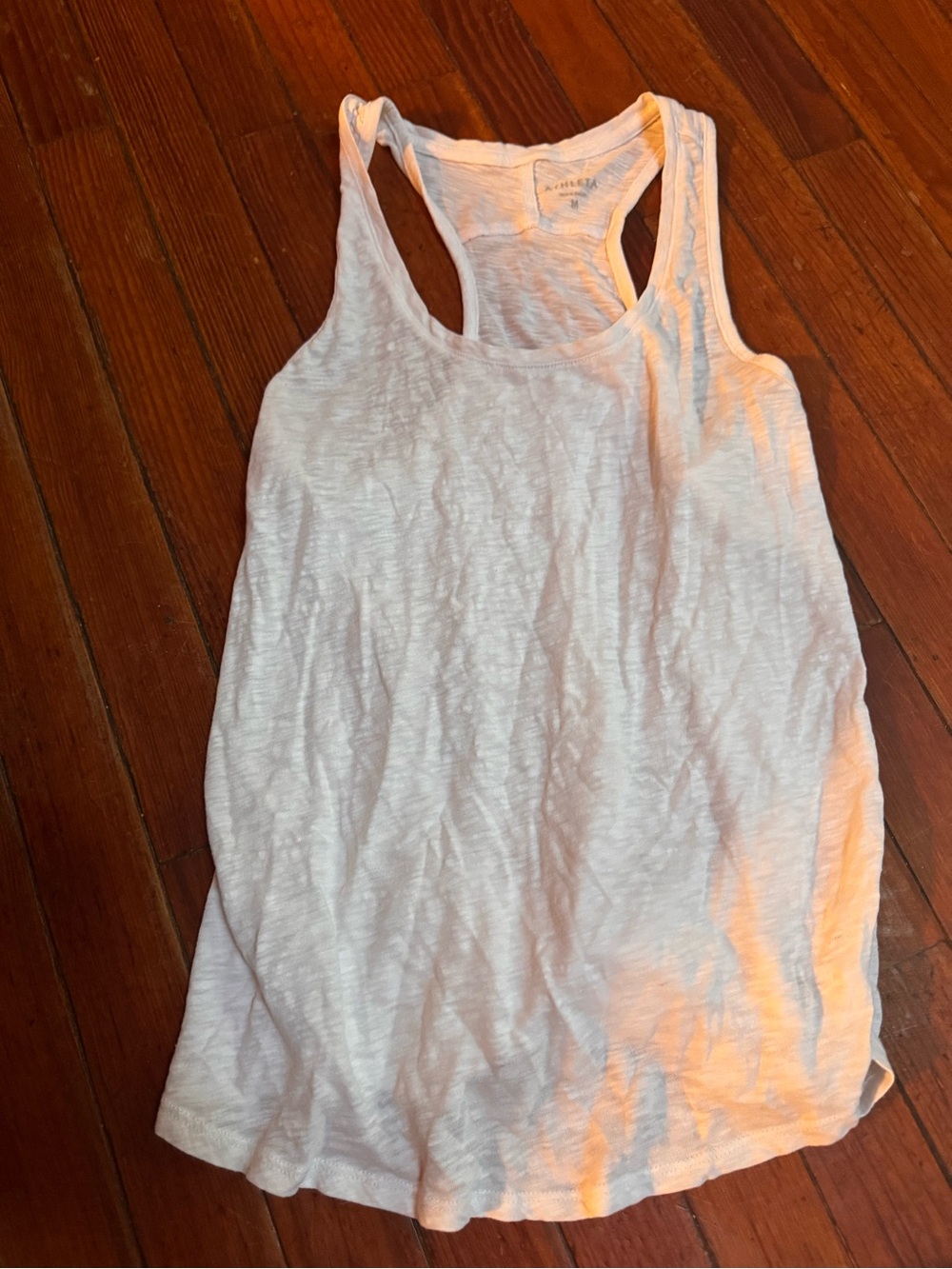 Athleta White Racerback Slub Tank size medium